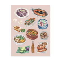 Traditionelle philippinische Küche in Aquarellpfei