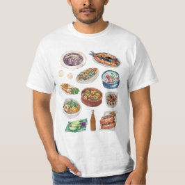 Traditionelle philippinische Nahrung im Aquarell T-Shirt