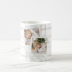 Traditionelle Plaid Cozy Cabin Weiße Karo Fotos Kaffeetasse