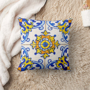 Traditionelle portugiesische Azulejo-Fliese Kissen