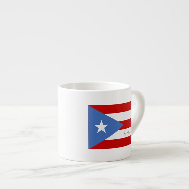 Traditionelle puertorikanische Flagge Espressotasse (Vorderseite Rechts)