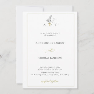 Traditionelle Rahmenfederlilie von Valley Wedding Einladung