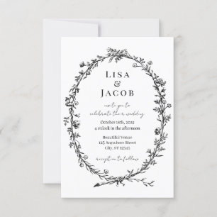 Traditionelle Reben feierliche Hochzeitseinladung Einladung