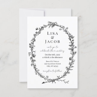 Traditionelle Reben feierliche Hochzeitseinladung Einladung