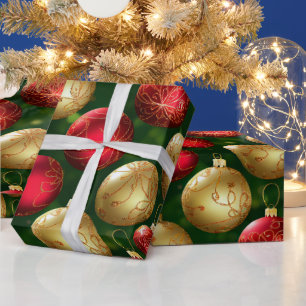 Traditionelle Red and Gold Holiday Collection Geschenkpapier