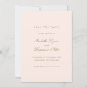 Traditionelle Rosa-Hochzeit Save The Date