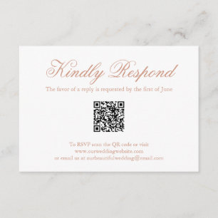 Traditionelle Rose Rosa formaler QR-Code Hochzeit RSVP Karte