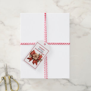 TRADITIONELLE ROTE BOW MIT BLUME CHRISTMAS GESCHENKANHÄNGER