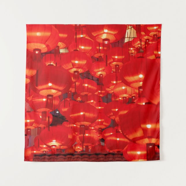 Traditionelle rote Laternen für chinesisch-neu dek Wandteppich (Vorderseite)