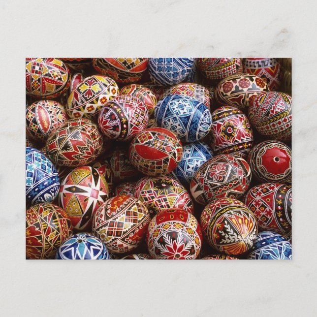 Traditionelle rumänische Ostereier Feiertagspostkarte (Vorderseite)