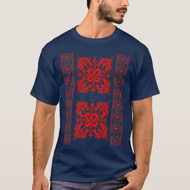Traditionelle rumänische Volkskunst-Motive aus Olt T-Shirt (Vorderseite)