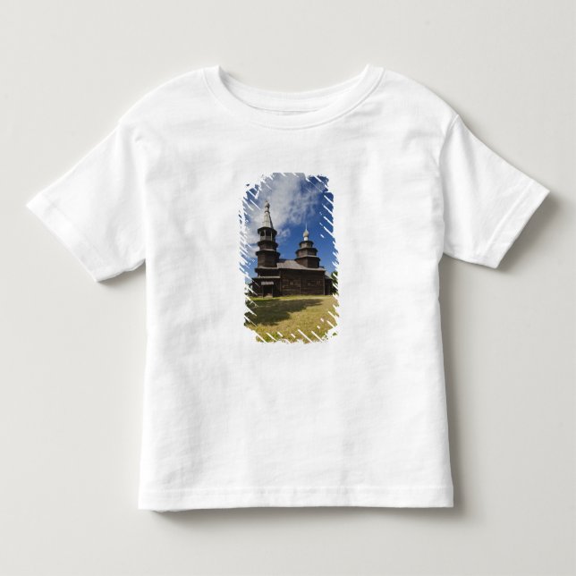 Traditionelle russisch-orthodoxe Holzkirche Kleinkind T-shirt (Vorderseite)