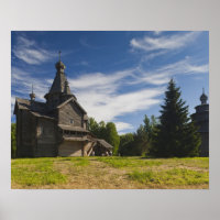 Traditionelle russisch-orthodoxe Kirche aus Holz