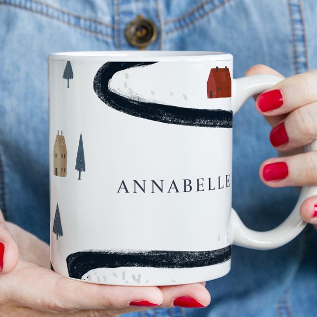 Traditionelle Rustikale Marine Roten Winter Frohe  Kaffeetasse (Von Creator hochgeladen)