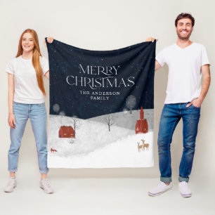 Traditionelle rustikale Winterdekoration Weihnacht Fleecedecke