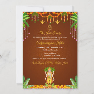 Traditionelle Satyanarayana Katha Pooja Einladung