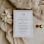 Traditionelle Schwarz-Weiß-Hochzeit Einladung<br><div class="desc">Elegante Hochzeitseinladung in klassisch schwarzem Text über einem weißen Hintergrund mit Ihren Monogrammen und Hochzeitsdetails,  umgeben von einer doppelten Grenze. Die Schriftart- und Randfarben können durch Anklicken des Buttons "Anpassen" in eine beliebige Farbe geändert werden. Eine traditionelle Hochzeitseinladung mit einem sauberen und zeitlosen Design,  perfekt für eine formelle Hochzeit.</div>