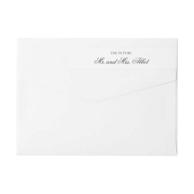 Traditionelle Schwarz-Weiß-Hochzeit-Rücksendeadres (Rückseite)