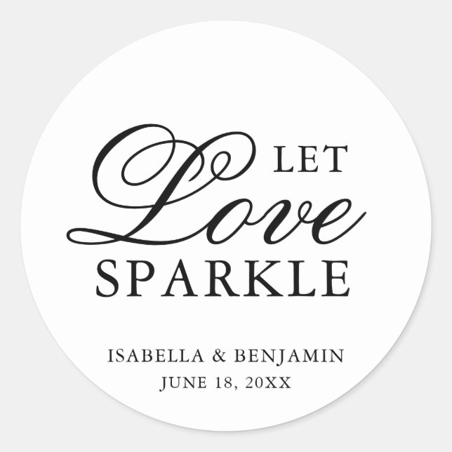 Traditionelle Schwarz-Weiß-Hochzeit Runder Aufkleber (Vorderseite)