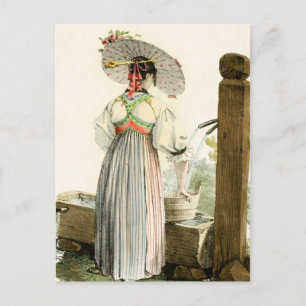 Traditionelle Schweizer Tracht von Unterwalden Postkarte