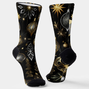 Traditionelle Silber- und Gold-Ornamente Socken