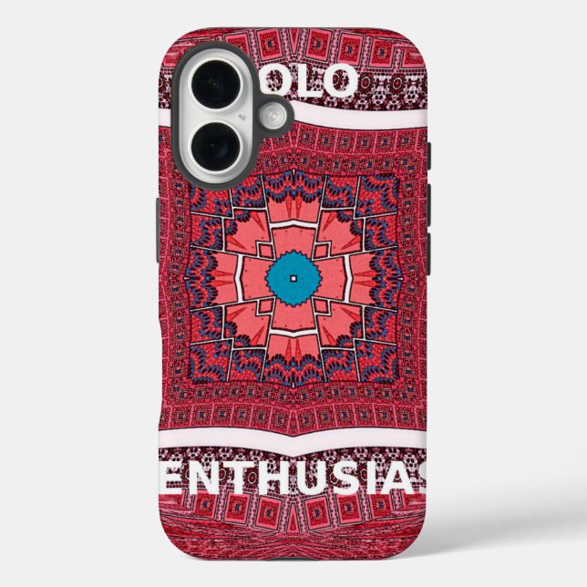 Traditionelle Sindhi Kultur Ajrak Muster Kunst Dru iPhone 16 Hülle (Rückseite)