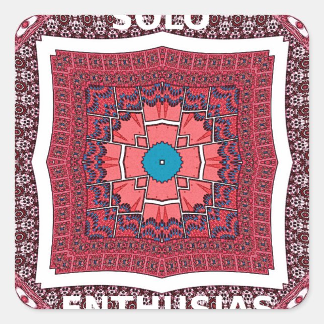 Traditionelle Sindhi Kultur Ajrak Muster Kunst Dru Quadratischer Aufkleber (Vorderseite)