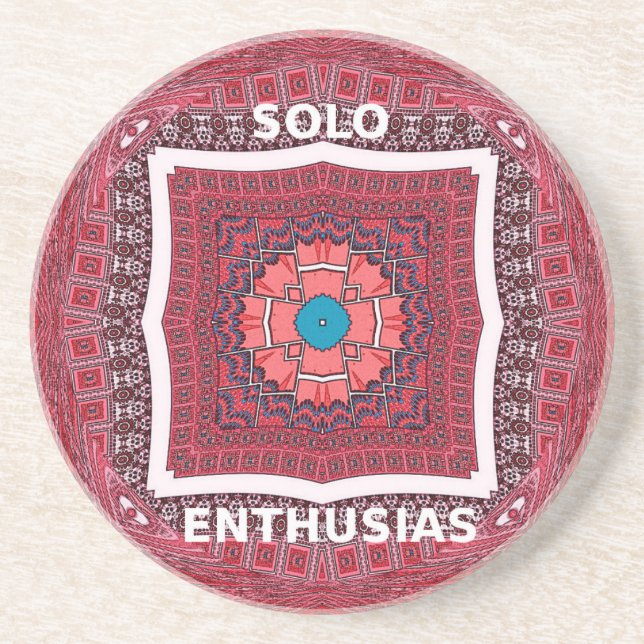 Traditionelle Sindhi Kultur Ajrak Muster Kunst Dru Untersetzer (Vorne)