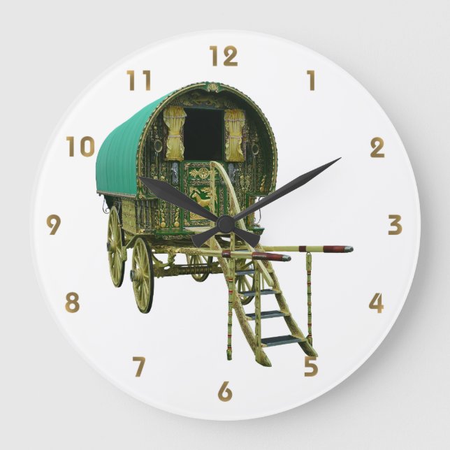 Traditionelle Sinti und Roma Caravan große Uhr (Vorderseite)