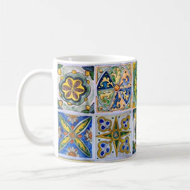 Traditionelle sizilianische Keramik-Tile-Muster Kaffeetasse (Links)