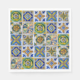 Traditionelle sizilianische Keramik Tile Muster Serviette