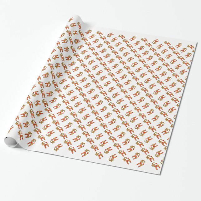 Traditionelle skandinavische Volkskunst Geschenkpapier (Ungerollt)