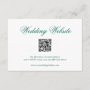 Traditionelle Smaragdgrüne formale QR-Hochzeit Begleitkarte