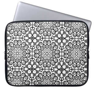 Traditionelle Sonnenblumen-Batik-Musterschmuck Laptopschutzhülle