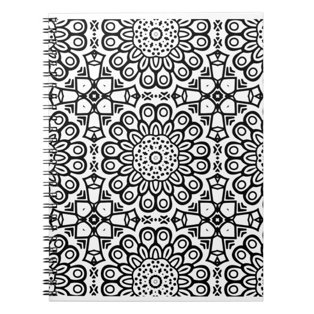 Traditionelle Sonnenblumen-Batik-Musterschmuck Notizblock (Vorderseite)