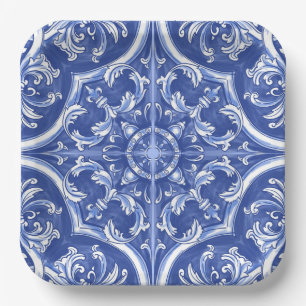 Traditionelle Stammes-Wasserfarbe Portugiesische A Pappteller