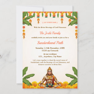 Traditionelle Sundarkand Path Einladungskarte