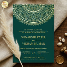 Traditionelle Teal-Gold-Mandala-Indische Hochzeit