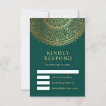 Traditionelle Teal-Gold-Mandala-Indische Hochzeit