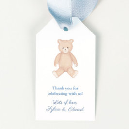 Traditionelle Teddy Bear Baby Shower Fevor Tags Geschenkanhänger