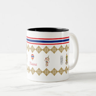 Traditionelle thailändische Kunst mit Kultur, Tass Zweifarbige Tasse