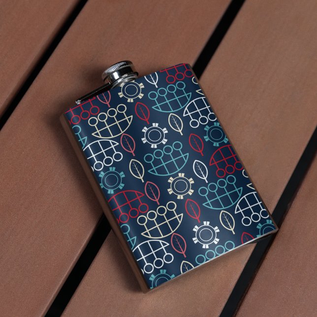 Traditionelle Tribal-Musterkunst Flachmann (tribal pattern flask)