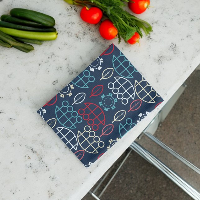 Traditionelle Tribal-Musterkunst Geschirrtuch (Kitchen Towel)