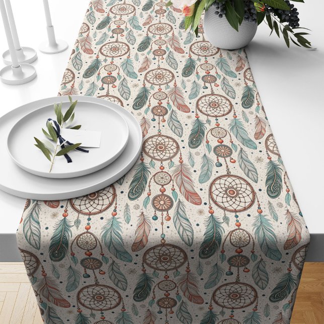 Traditionelle Tribal Textile Dreamcatcher Designs Großer Tischläufer (Traditional Tribal Textile Dreamcatcher Designs Long Table Runner)