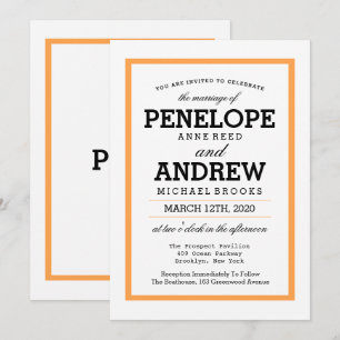 Traditionelle Typografie-Hochzeitseinladungen Einladung