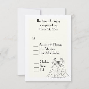 Traditionelle UAWG für die Hochzeitsmenüs in Weiß RSVP Karte