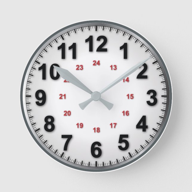 Traditionelle Uhr mit 12/24 (Vorderseite)