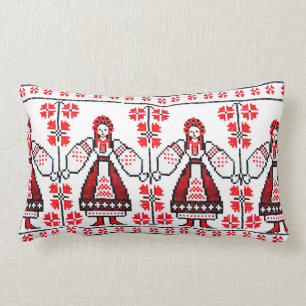 Traditionelle ukrainische Stickereimädchen Lendenkissen
