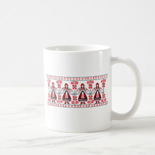 Traditionelle ukrainische Stickereiukraine-Mädche Kaffeetasse