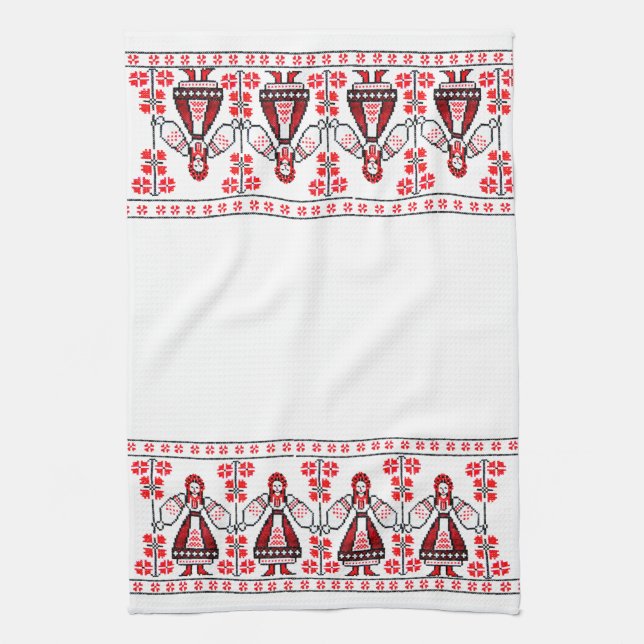 Traditionelle ukrainische Stickereiukraine-Mädchen Geschirrtuch (Vertikal)